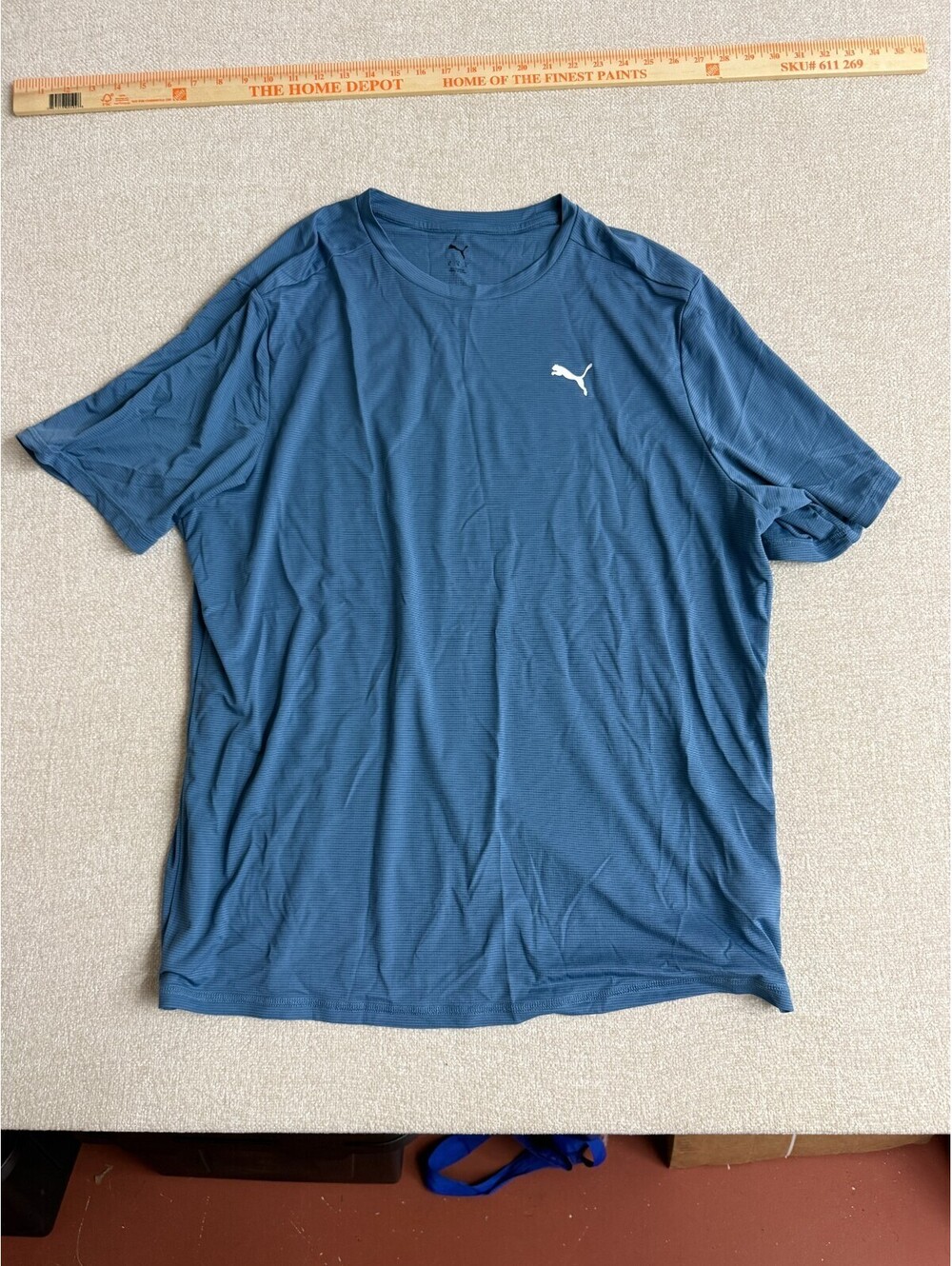 Puma Active Athletic Workout T-Shirt Mens Size XL Extra Large Blue Short Sleeve